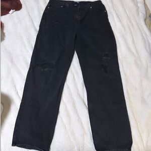 Fashion Nova Distressed Black Jeans